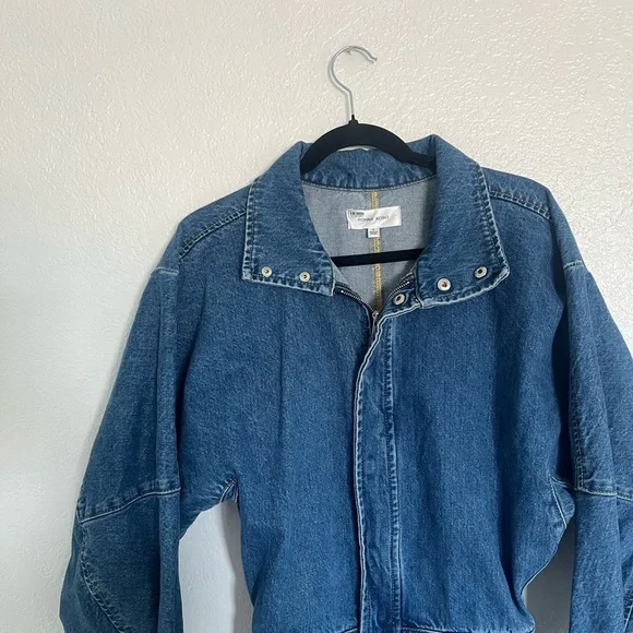 NWT Ronny Kobo Sebastian Denim Point Collar Neck Long Dolman Sleeve Midi dress - Picture 7 of 10